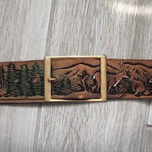 Vintage Latitan Leather Steerhide Hand Painted 36